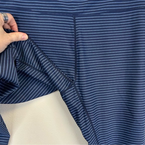 Carve Designs L Womens Navy Striped Leggings Full Length Yoga Athletic Dance EUC - Picture 6 of 12